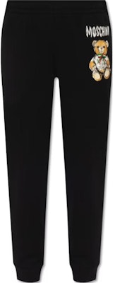 (W) 모스키노 블랙 엘라스틱 웨이스트 그래픽 프린트 조거 팬츠. V0340-0528-1555 Buy (W) 모스키노 블랙 엘라스틱 웨이스트 그래픽 프린트 조거 팬츠. V0340-0528-1555