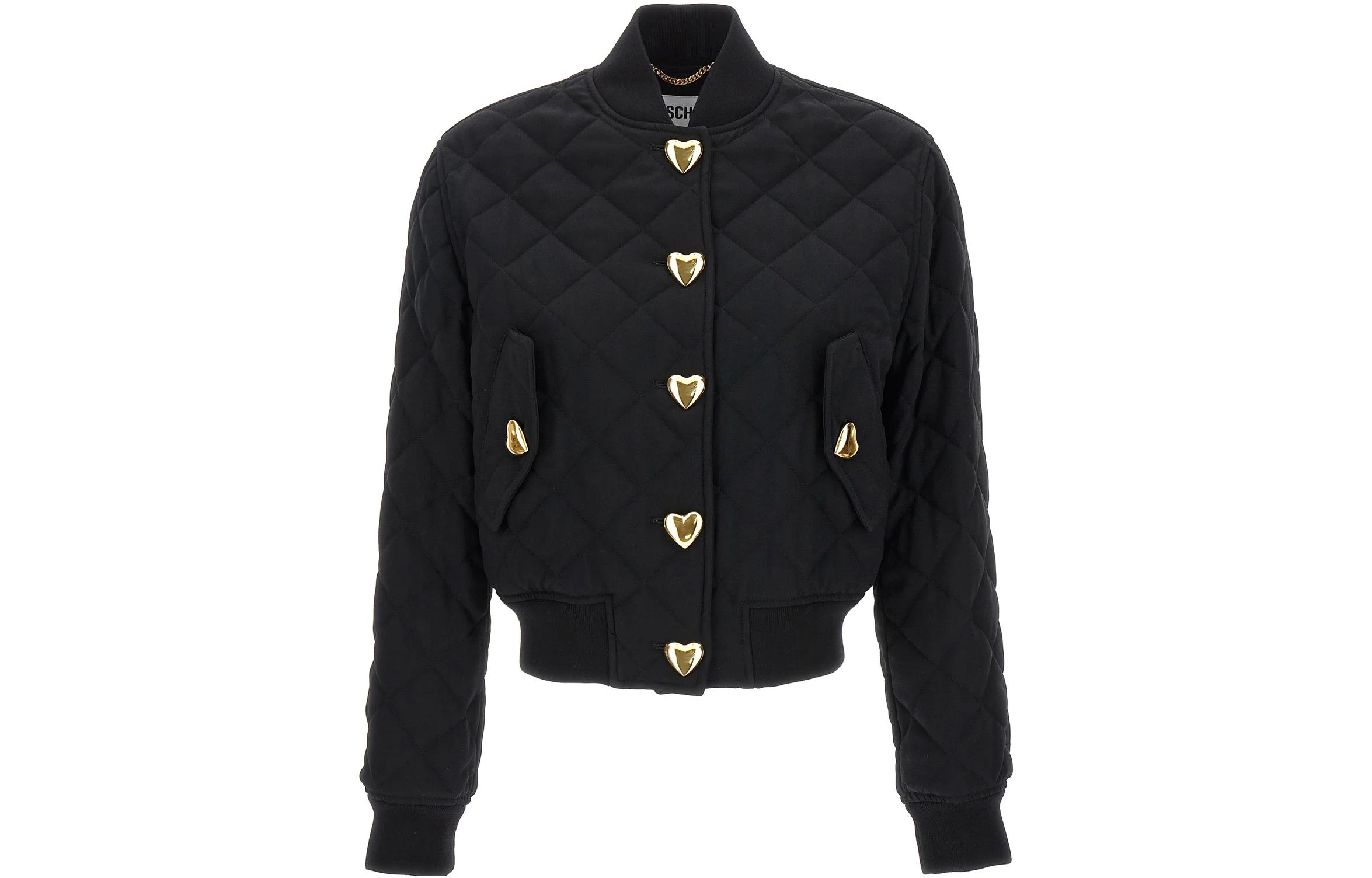 (Women) MOSCHINO  Black High-Neck Long-Sleeve Jacket A0536-5533-4555