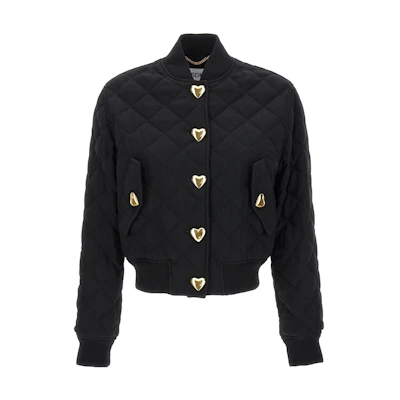 (Women) MOSCHINO Black High-Neck Long-Sleeve Jacket A0536-5533-4555