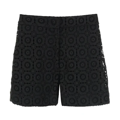 (Women) MOSCHINO Black High-Waisted Printed Straight Shorts A0339-0548-0555