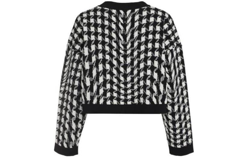 Lookbook (W) モスキーノ ブラック ハウンドトゥース ルーズフィット ニットプルオーバーセーター 0907-5402-1555