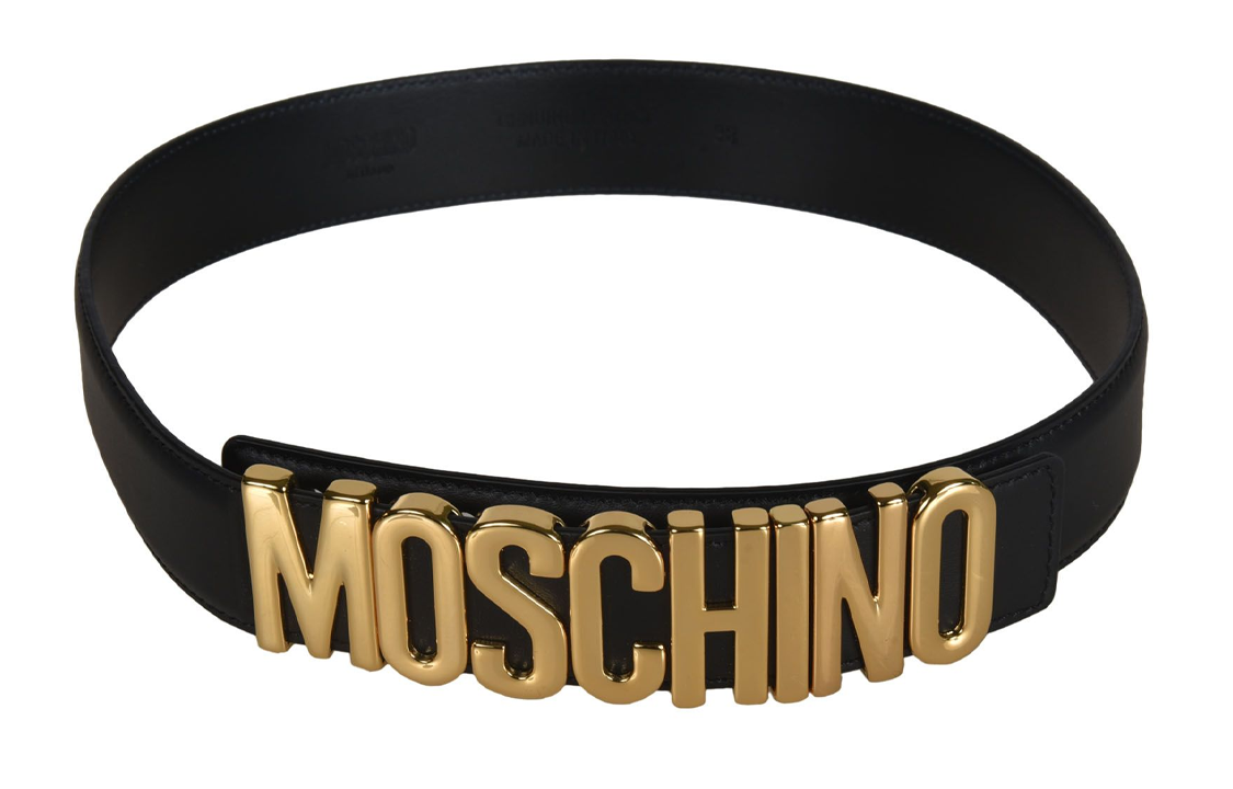 Lookbook (W) モスキーノ レター柄ブラックレザーベルト A80078001555