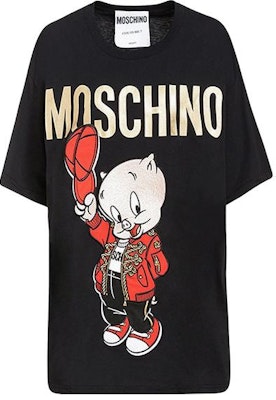 (W) MOSCHINO 黑色字母印花圓領T恤 D1A0779-1040-1555-201 Buy (W) MOSCHINO 黑色字母印花圓領T恤 D1A0779-1040-1555-201