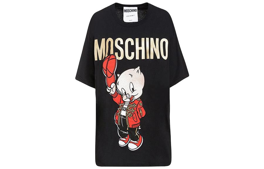 Order (W) MOSCHINO 黑色字母印花圓領T恤 D1A0779-1040-1555-201