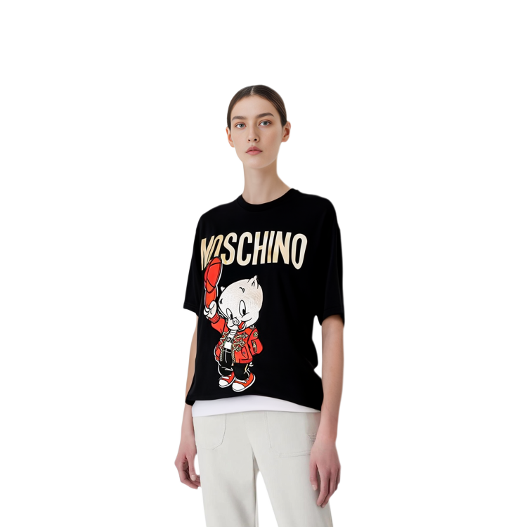 Purchase (W) MOSCHINO 黑色字母印花圓領T恤 D1A0779-1040-1555-201