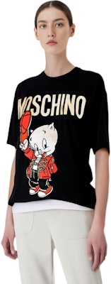 (W) MOSCHINO 黑色字母印花圓領T恤 D1A0779-1040-1555-201 Purchase (W) MOSCHINO 黑色字母印花圓領T恤 D1A0779-1040-1555-201