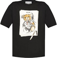 (Women) MOSCHINO Black Logo Print Cotton Oversized Short Sleeve T-Shirt. V070455411555 (Women) MOSCHINO Black Logo Print Cotton Oversized Short Sleeve T-Shirt. V070455411555