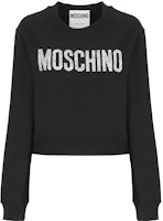 (Women) MOSCHINO Black Oversized Logo Print Cropped Sweatshirt. 1703-5428-1555 (Women) MOSCHINO Black Oversized Logo Print Cropped Sweatshirt. 1703-5428-1555