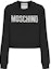 Buy (W) 모스키노 블랙 오버사이즈 로고 프린트 크롭 스웨트셔츠. 1703-5428-1555