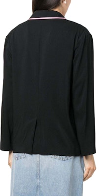 (W) 모스키노 블랙 싱글 버튼 트림 디테일 블레이저. A05218273-BLACK Shop (W) 모스키노 블랙 싱글 버튼 트림 디테일 블레이저. A05218273-BLACK