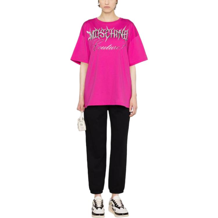 Lookbook (W) 모스키노 블랙 슬림핏 로고 캐주얼 스웻팬츠 A0315-5428-1555