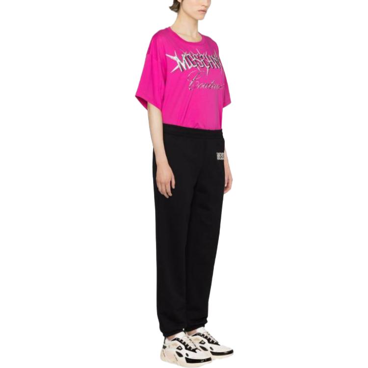 Purchase (W) 모스키노 블랙 슬림핏 로고 캐주얼 스웻팬츠 A0315-5428-1555