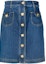 Buy (W) 모스키노 블루 데님 미니 스커트 버튼 클로저 사이드 포켓 WA0118-0522-0295