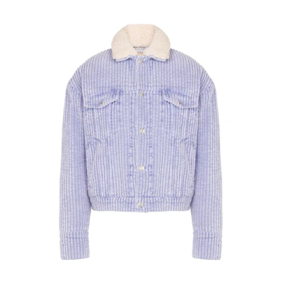 (Women) MOSCHINO Blue Striped Single-Breasted Long Sleeve Jacket A0611-8227-1277