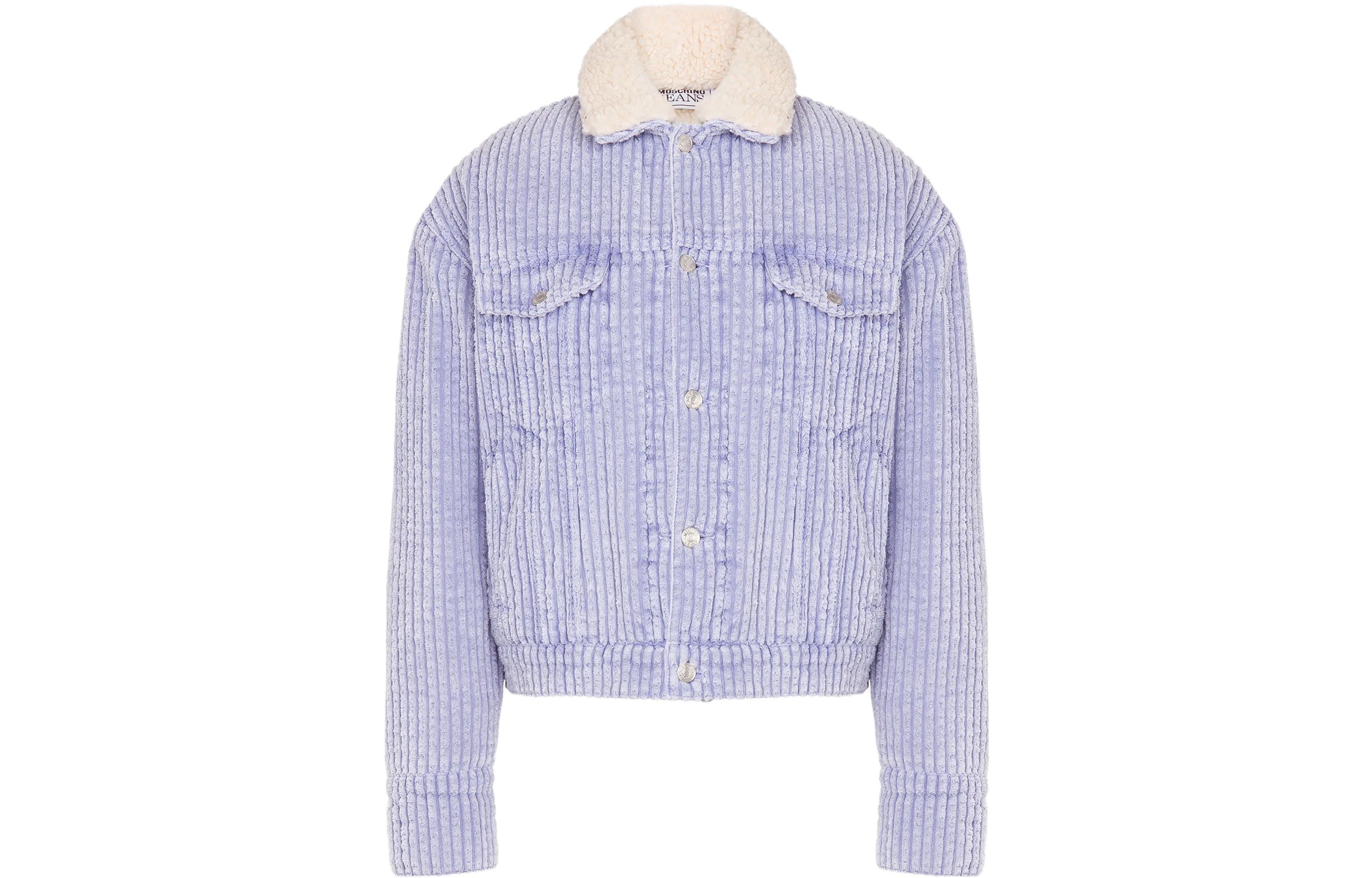 Order (W) MOSCHINO Chaqueta de Manga Larga Azul a Rayas con Botonadura Simple. A0611-8227-1277