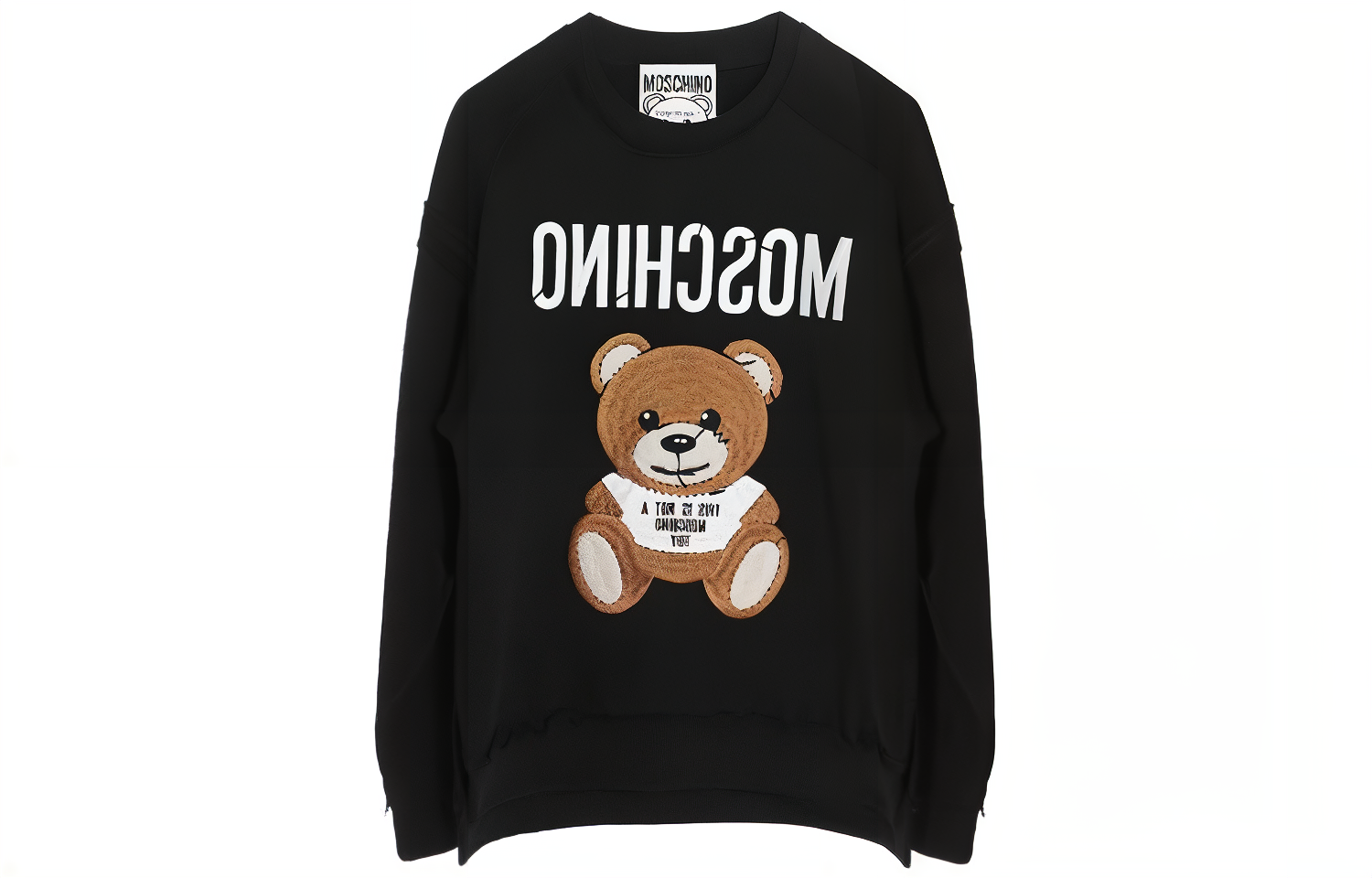 (Women) MOSCHINO  Cartoon Graphic Black Crewneck Sweatshirt Long Sleeve V1703-0427-1555