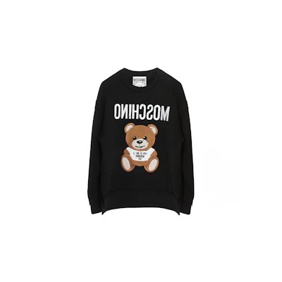 (Women) MOSCHINO Cartoon Graphic Black Crewneck Sweatshirt Long Sleeve V1703-0427-1555