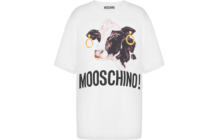 Order (W) MOSCHINO 圖案印花白色T恤 0707-5440-1001