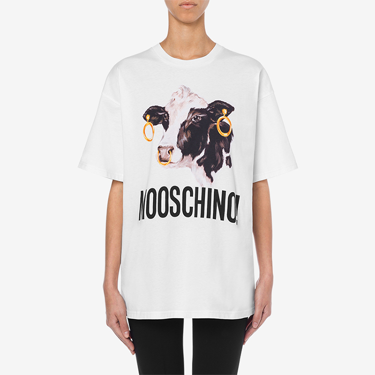 Lookbook (W) MOSCHINO 圖案印花白色T恤 0707-5440-1001