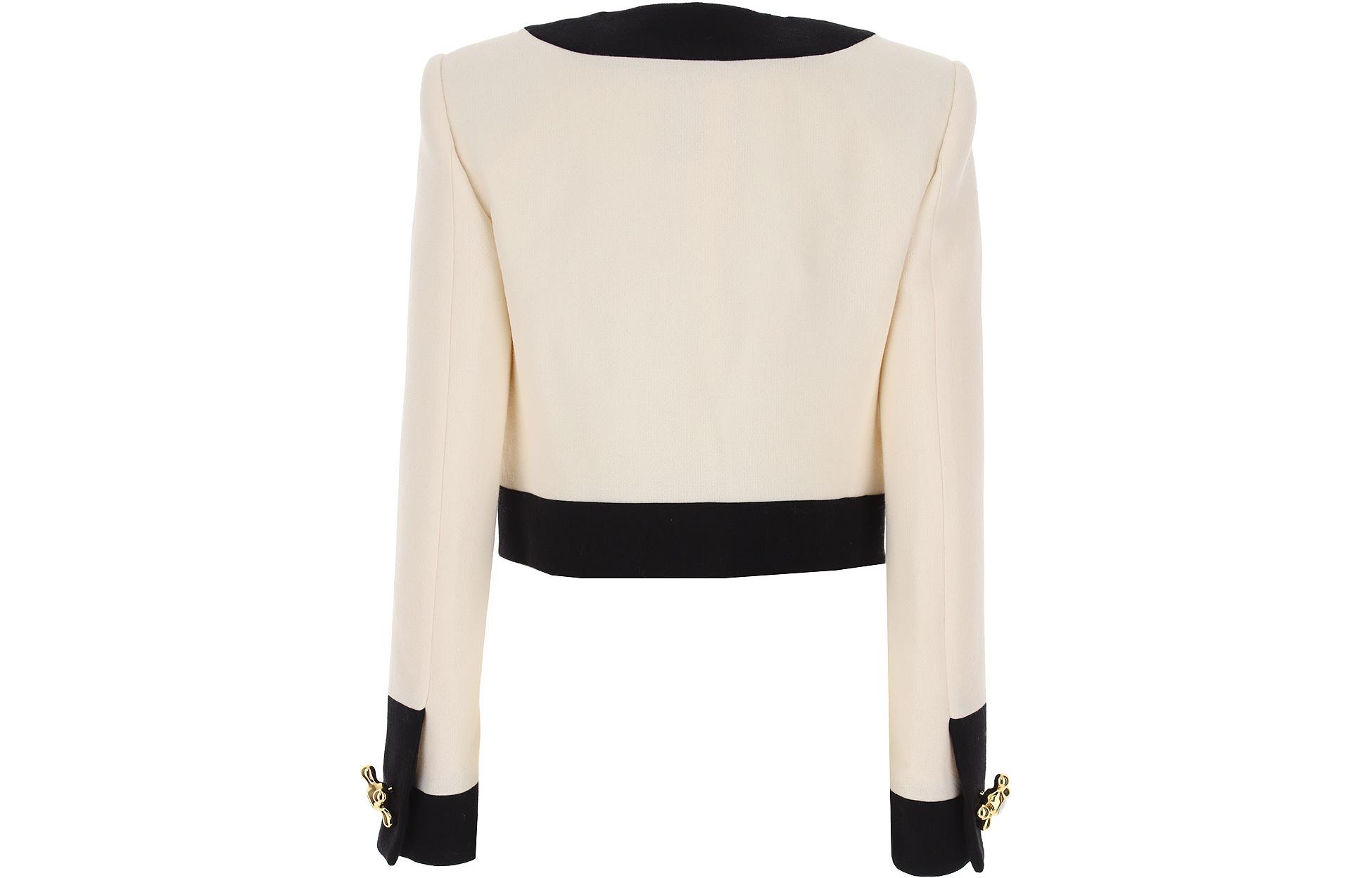 Lookbook (W) MOSCHINO Chaqueta Casual Blanca Marfil con Parches en Contraste. J0501-5418-1005