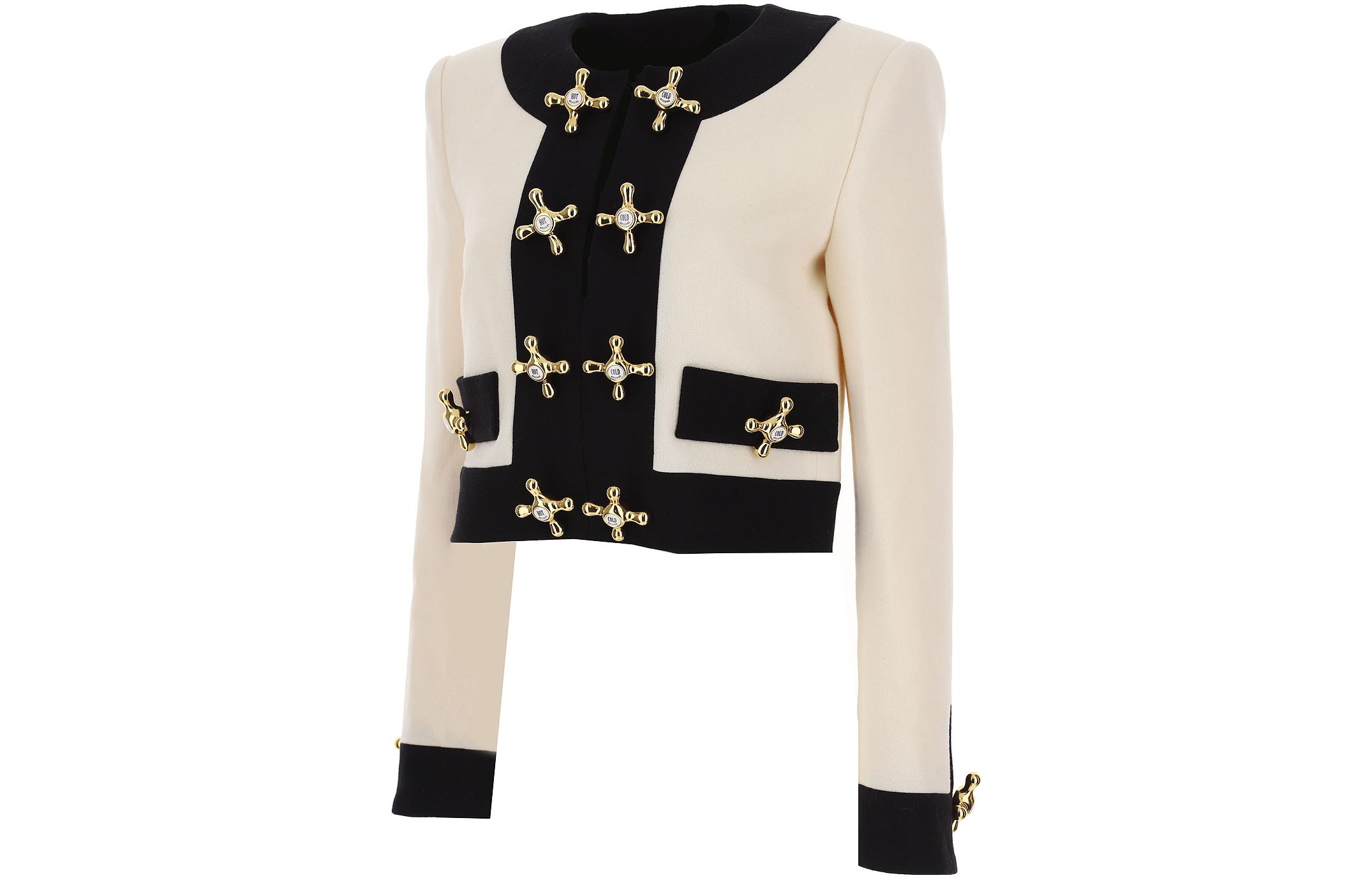 Shop (W) MOSCHINO Chaqueta Casual Blanca Marfil con Parches en Contraste. J0501-5418-1005