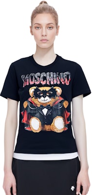 (W) MOSCHINO 字母印花圓領短袖休閒T恤 EV0712-0540-1555 1