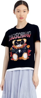 (W) MOSCHINO 字母印花圓領短袖休閒T恤 EV0712-0540-1555 2
