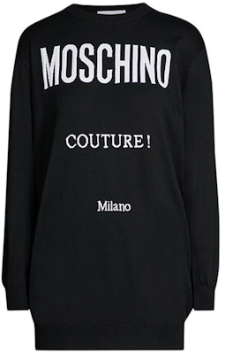 (W) 모스키노 레터 프린트 롱 스웨트셔츠 블랙 EA0483-0504-2555 Order (W) 모스키노 레터 프린트 롱 스웨트셔츠 블랙 EA0483-0504-2555