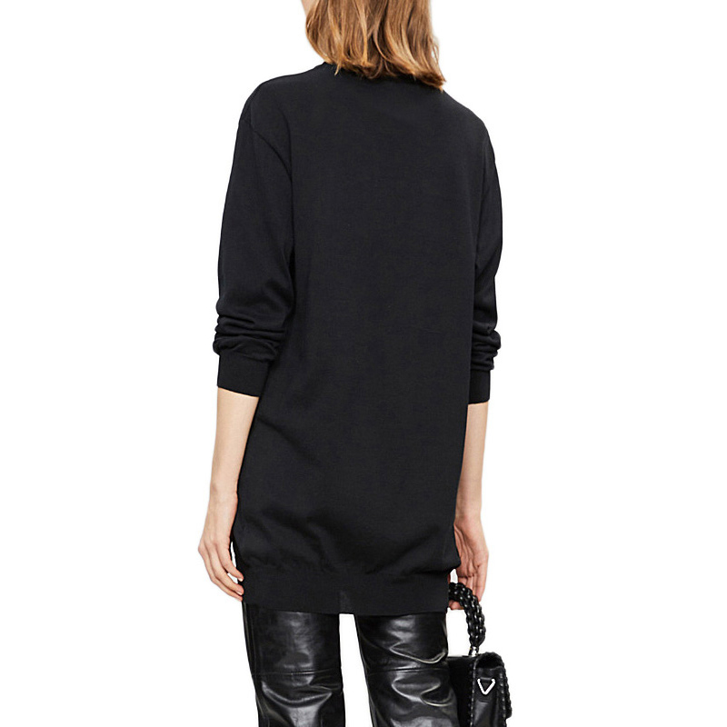 Shop (W) 모스키노 레터 프린트 롱 스웨트셔츠 블랙 EA0483-0504-2555