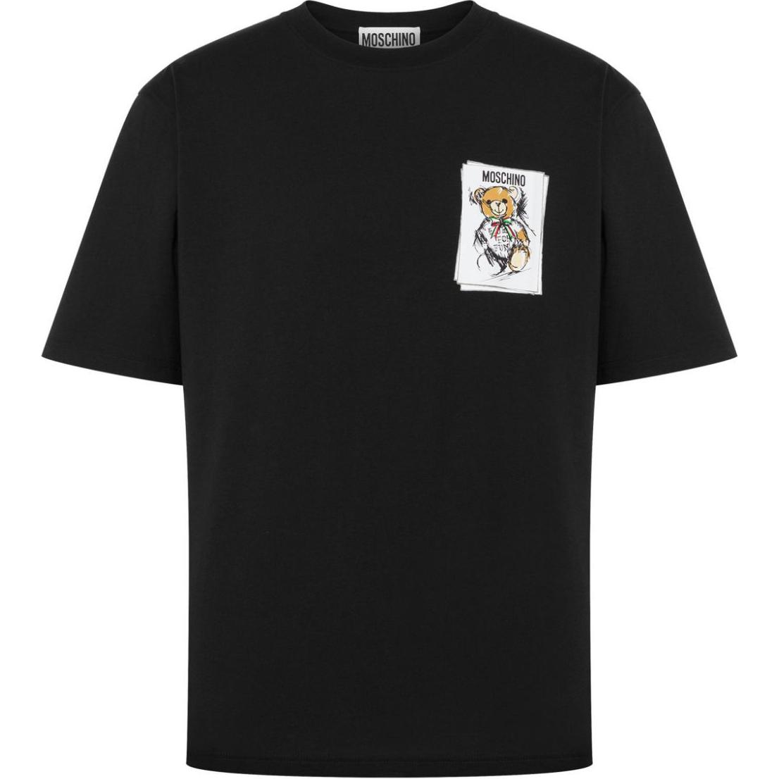 (Women) MOSCHINO  Logo Print Black Crew Neck Short Sleeve T-Shirt. V07135241-BLACK