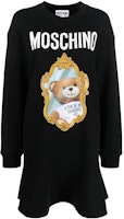 (Women) MOSCHINO Minimalist Teddy Bear Print Long Sleeve Sweatshirt Dress V0458-5428-7555 (Women) MOSCHINO Minimalist Teddy Bear Print Long Sleeve Sweatshirt Dress V0458-5428-7555