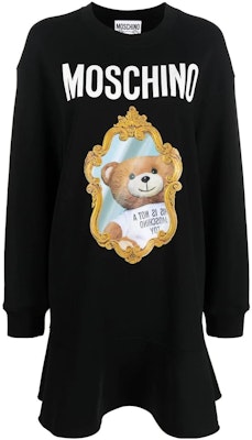 (W) 莫斯奇诺简约泰迪熊印花长袖卫衣连衣裙 V0458-5428-7555 Buy (W) 莫斯奇诺简约泰迪熊印花长袖卫衣连衣裙 V0458-5428-7555