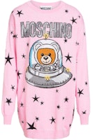 (Women) MOSCHINO Oversized Pink Sweater with Cosmic Bear Print. V0483-5401-1221 (Women) MOSCHINO Oversized Pink Sweater with Cosmic Bear Print. V0483-5401-1221