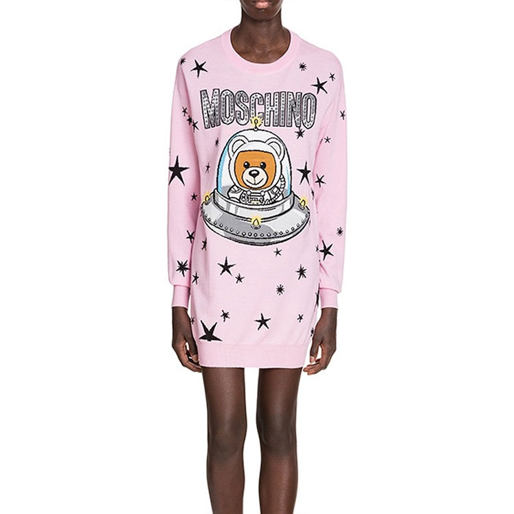 Details for (W) モスキーノ オーバーサイズ ピンク セーター コズミックベア プリント入り. V0483-5401-1221