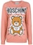 Order (W) MOSCHINO Sweater Wol Rajut Lengan Panjang Pink Crewneck EV0919-5501-1147