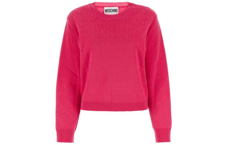 (Women) MOSCHINO  Pink Crewneck Pullover Long-Sleeve Sweater. A0902-7700-1217