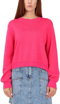 (W) 모스키노 핑크 크루넥 긴소매 풀오버 스웨터. A0902-7700-1217 Shop (W) 모스키노 핑크 크루넥 긴소매 풀오버 스웨터. A0902-7700-1217