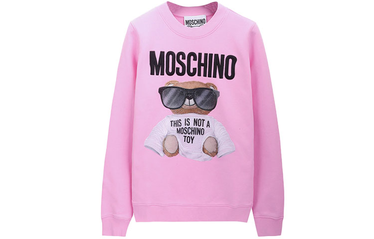 (Women) MOSCHINO  Pink Mini Teddy Bear Pullover Sweatshirt. E-V1708-5527-1222