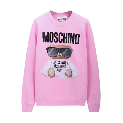 (Women) MOSCHINO Pink Mini Teddy Bear Pullover Sweatshirt. E-V1708-5527-1222