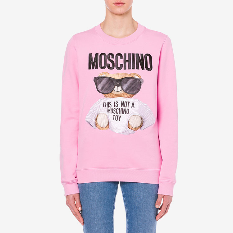 Shop (W) 모스키노 핑크 미니 테디베어 풀오버 스웻셔츠. E-V1708-5527-1222