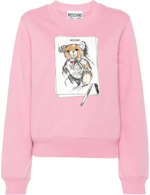 (Women) MOSCHINO Pink Oversized Knit Texture Long-Sleeve Sweatshirt. V170755281181 Order (Women) MOSCHINO Pink Oversized Knit Texture Long-Sleeve Sweatshirt. V170755281181