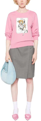 (Women) MOSCHINO Pink Oversized Knit Texture Long-Sleeve Sweatshirt. V170755281181 Lookbook (Women) MOSCHINO Pink Oversized Knit Texture Long-Sleeve Sweatshirt. V170755281181