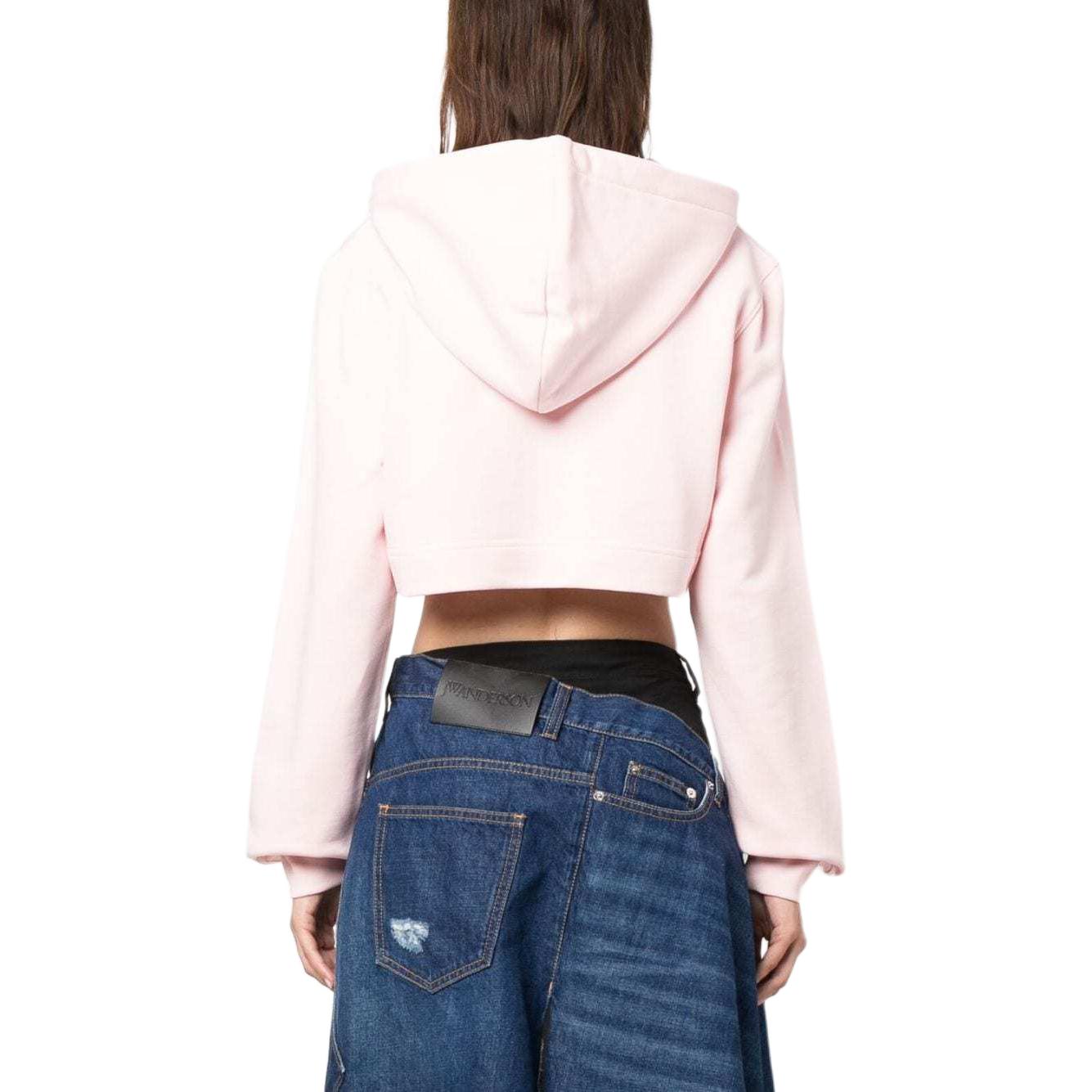 Shop (W) 모스키노 핑크 골지 니트 스웨트셔츠, 스트레이트 헴. V1711-5528-1223