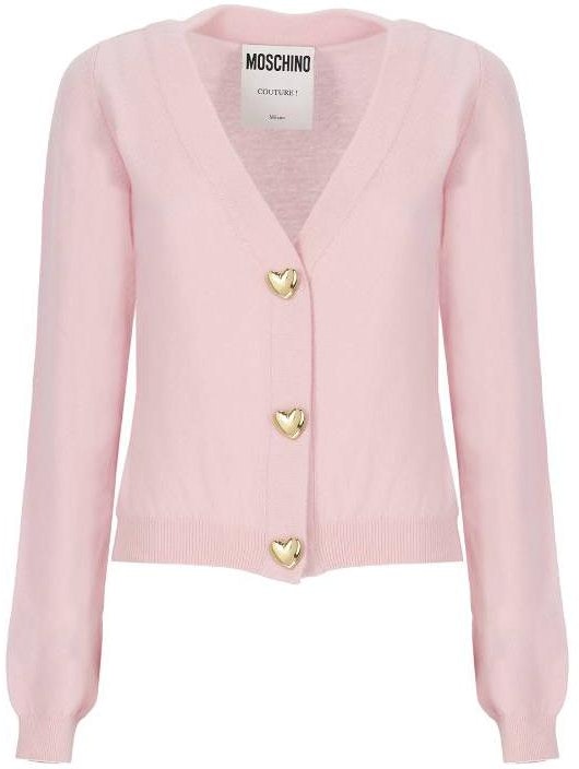 women-moschino-pink-solid-v-neck-single-breasted-knit-cardigan-0936-5503-0223