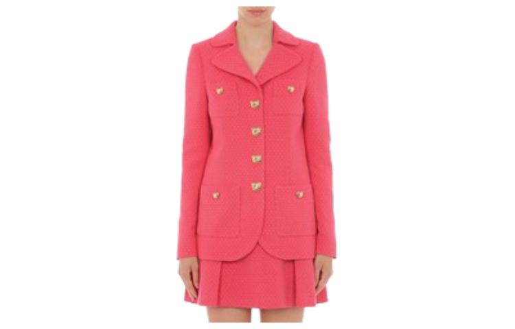 (Women) Moschino  Single-Breasted Pink Pocket Lapel Jacket A0502-0517-1206