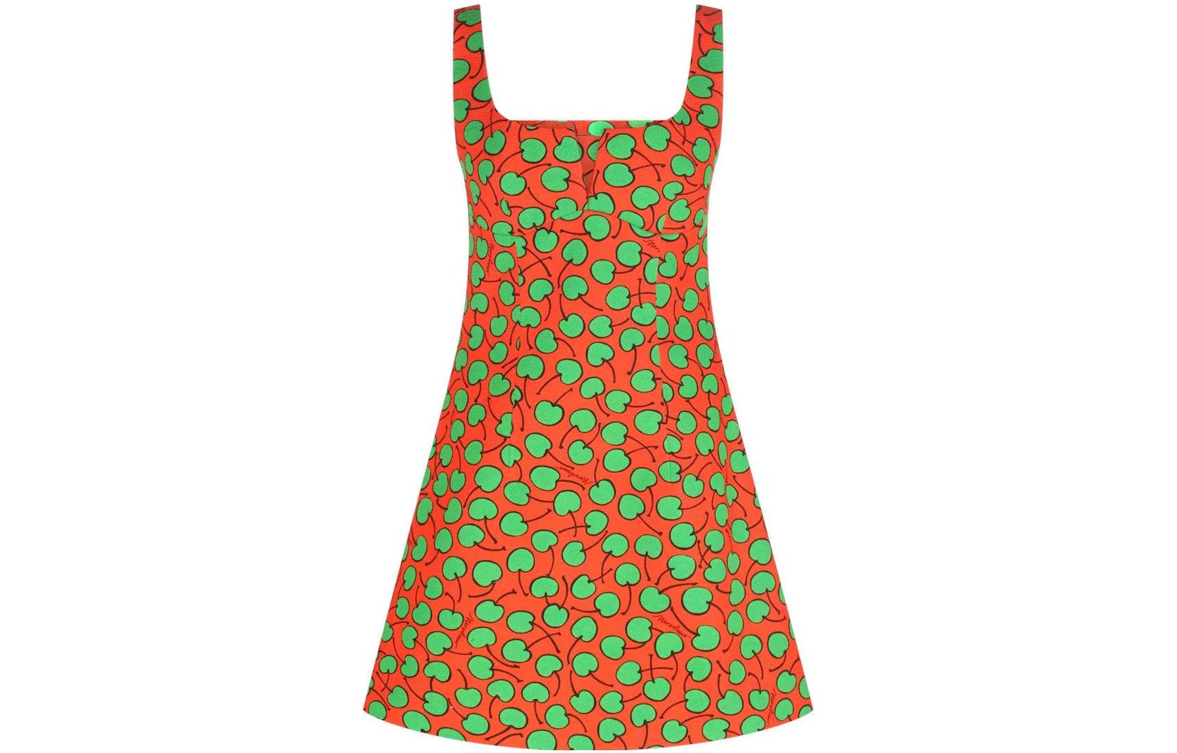 Lookbook (W) 모스키노 민소매 사각넥 애플 프린트 드레스 A0417-0560-1127