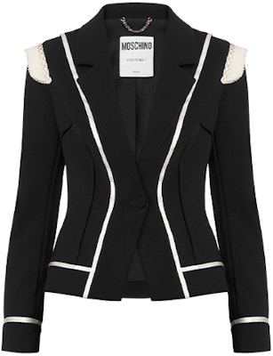 (W) MOSCHINO Slim Fit V-Neck Blazer Sulaman Bahu Hitam FW21 MAM211A0517-0424-0555 Buy (W) MOSCHINO Slim Fit V-Neck Blazer Sulaman Bahu Hitam FW21 MAM211A0517-0424-0555