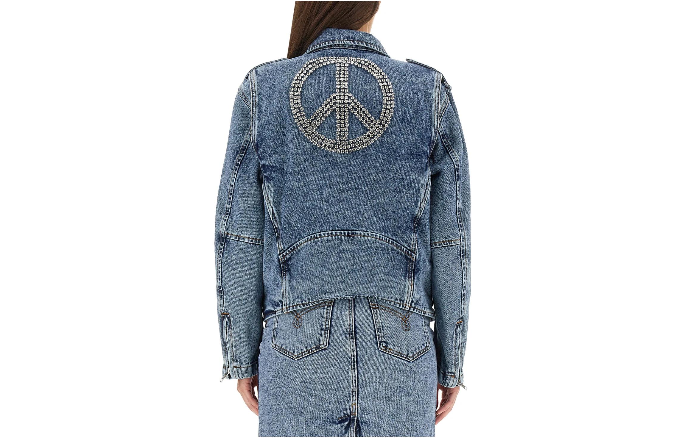 Lookbook (W) Chaqueta Vaquera Azul de Manga Larga con Cremallera MOSCHINO. 0509-8235-1281