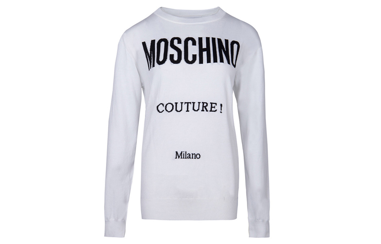 Order (W) MOSCHINO Baju Panas Putih Grafik Kartun. EA0907-0504-2001