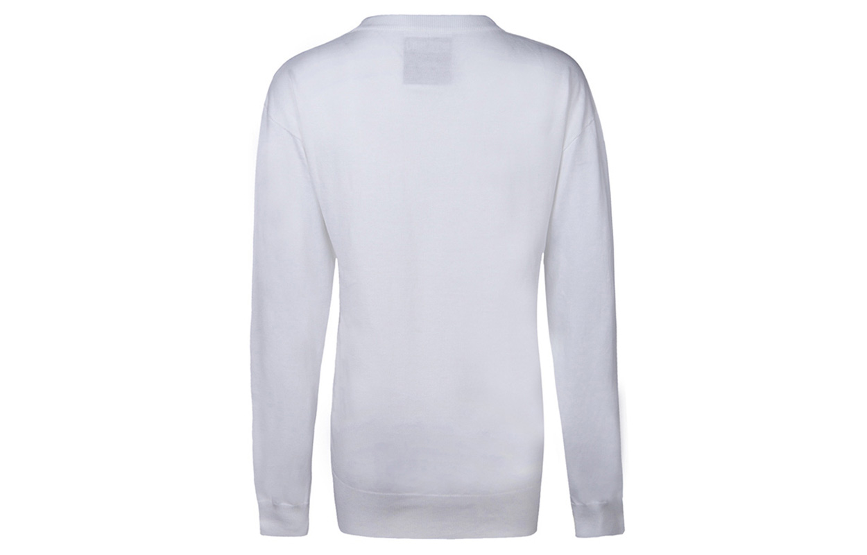 Lookbook (W) MOSCHINO Baju Panas Putih Grafik Kartun. EA0907-0504-2001